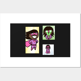 Pink Superhero Sticker Pack Posters and Art